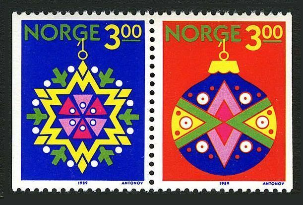 Norway 952-953,mnh.michel 1035-1036. Christmas 1989,decorations.